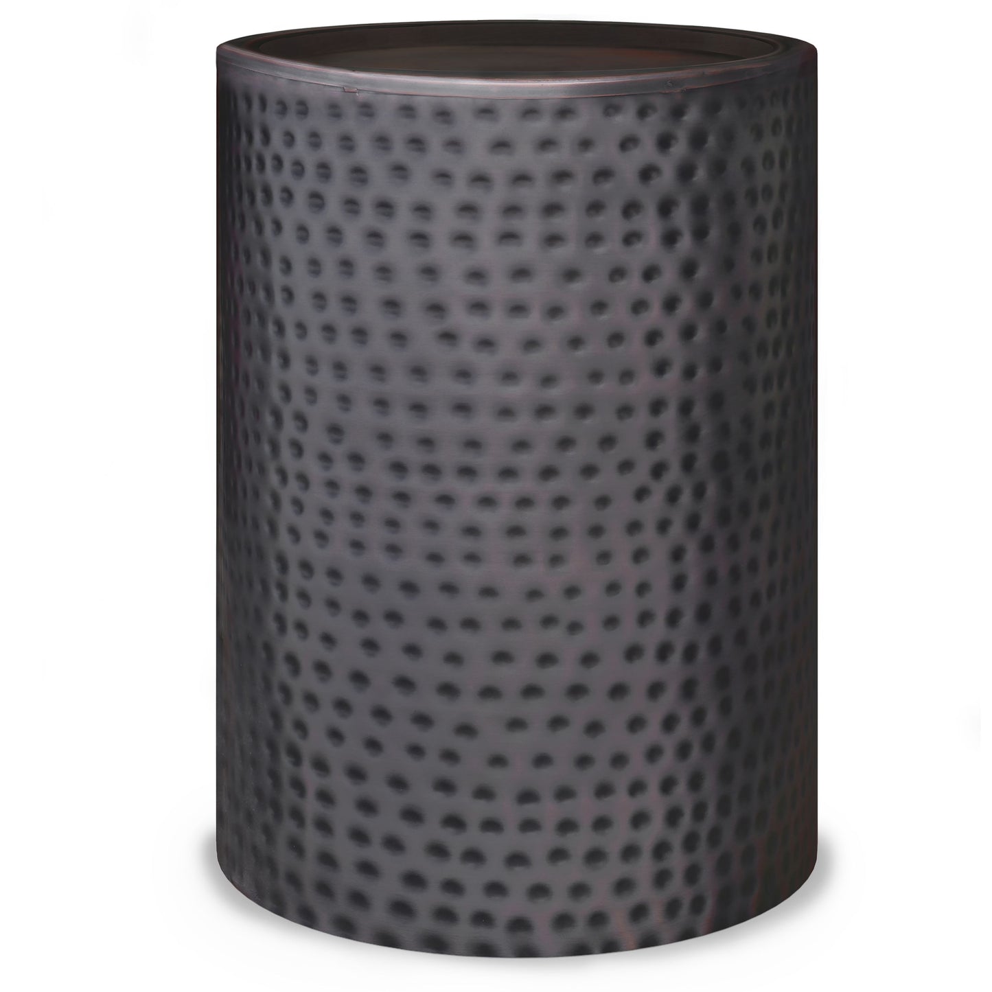 Corbin - Metal Side Table - Hammered Antique Copper - Black