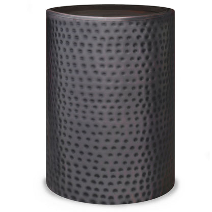 Corbin - Metal Side Table - Hammered Antique Copper - Black