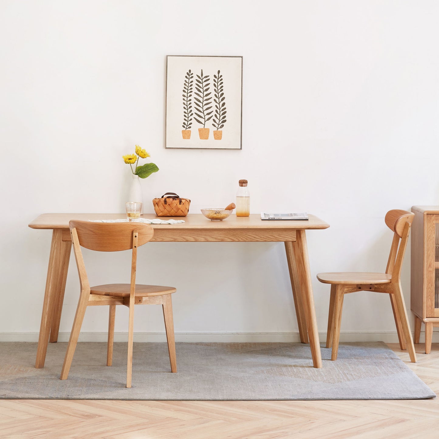 Simple Dining Chair, Solid Chair Table For Living Room Chair - Natural
