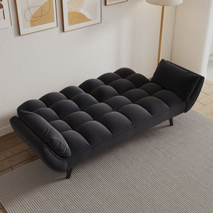 Sofa Soft Two Armrests Throw Pillow Pillow Comfortable Fit Apartment Bedroom Small Space - Black