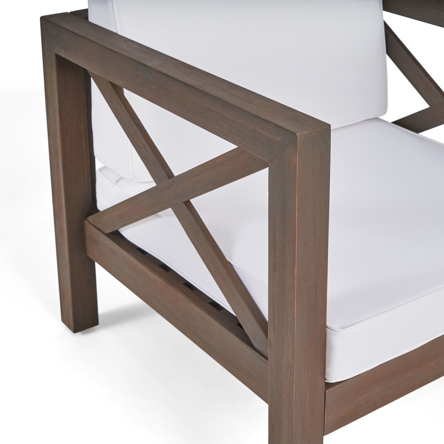 Brava - Modern Club Chair With Water Resistant Cushions - Gray / White