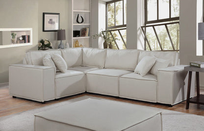 Melrose - Modular Sectional Sofa With Ottoman - Beige Linen