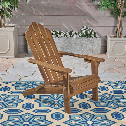 Aurascape - Outdoor Acacia Wood Foldable Adirondack Chair - Dark Brown