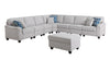 Leo - 8 Piece Modular L-Shape Sectional Sofa And Ottoman - Light Gray