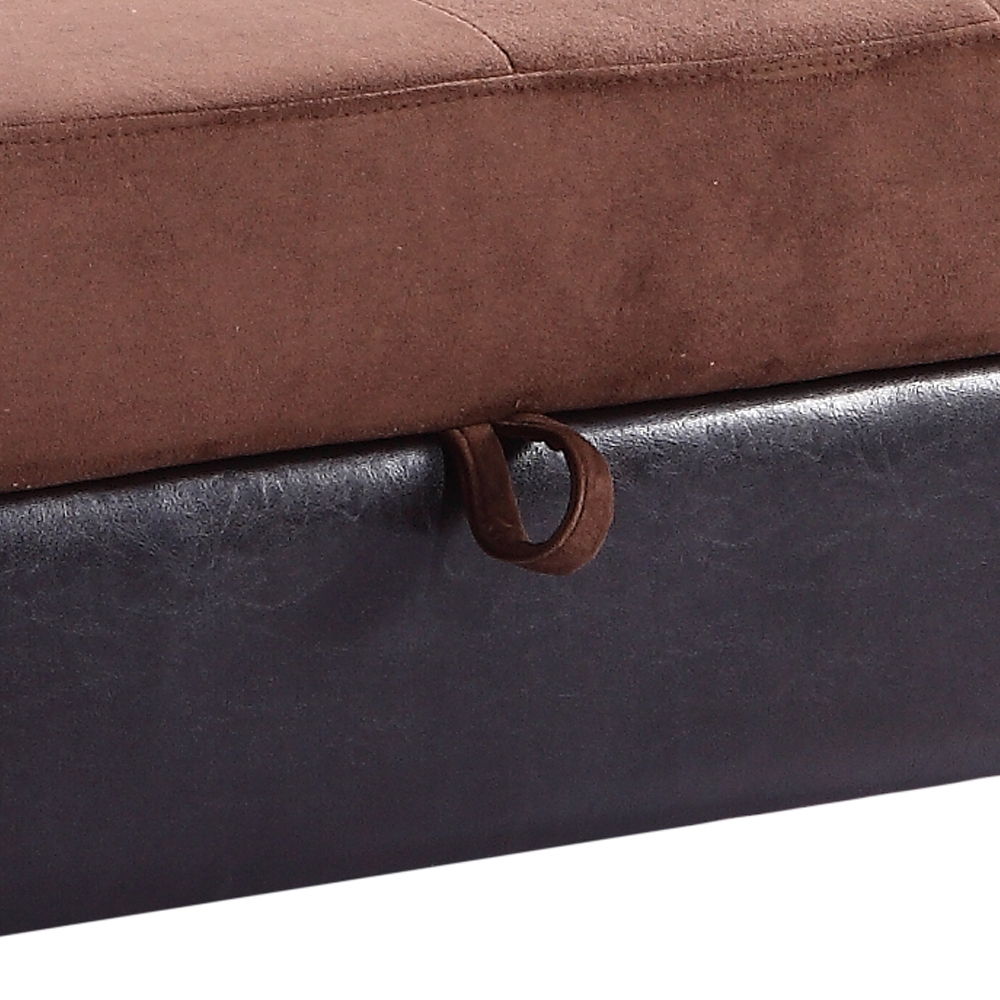 Upholstered Ottoman Elegant - Chocolate