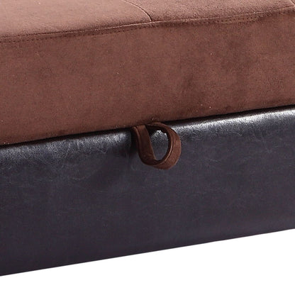 Upholstered Ottoman Elegant - Chocolate