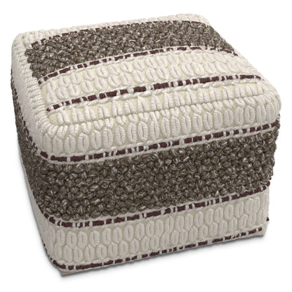 Grady - Square Pouf - Earth Tone Brown