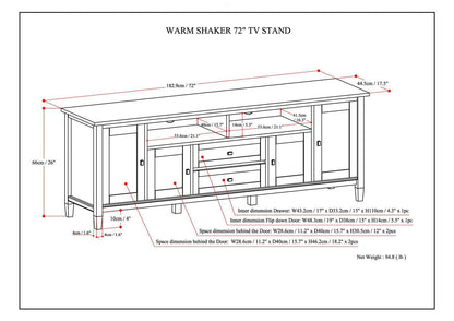 Warm Shaker - TV Media Stand - Black