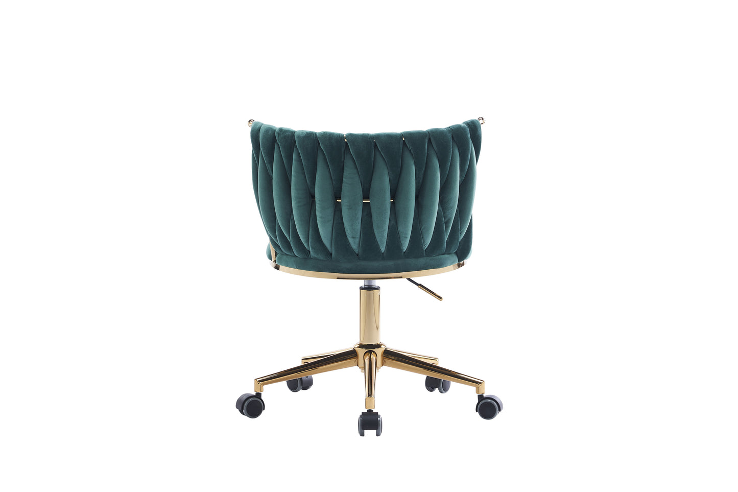Office Desk Chair, Upholstered Home Office Desk Chairs With Adjustable Swivel Wheels, Ergonomic Office Chair For Living Room, Bedroom, Office, Vanity Study - Emerald