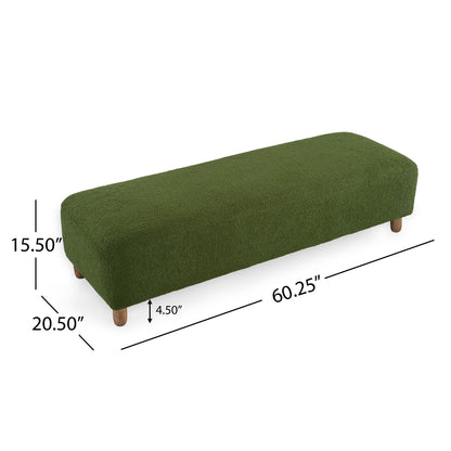 Elegant Ottoman With Comfortable Cushion And High Quality Upholstery - Dark Green