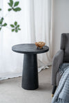 Round Side Table With Pedestal Base - Black