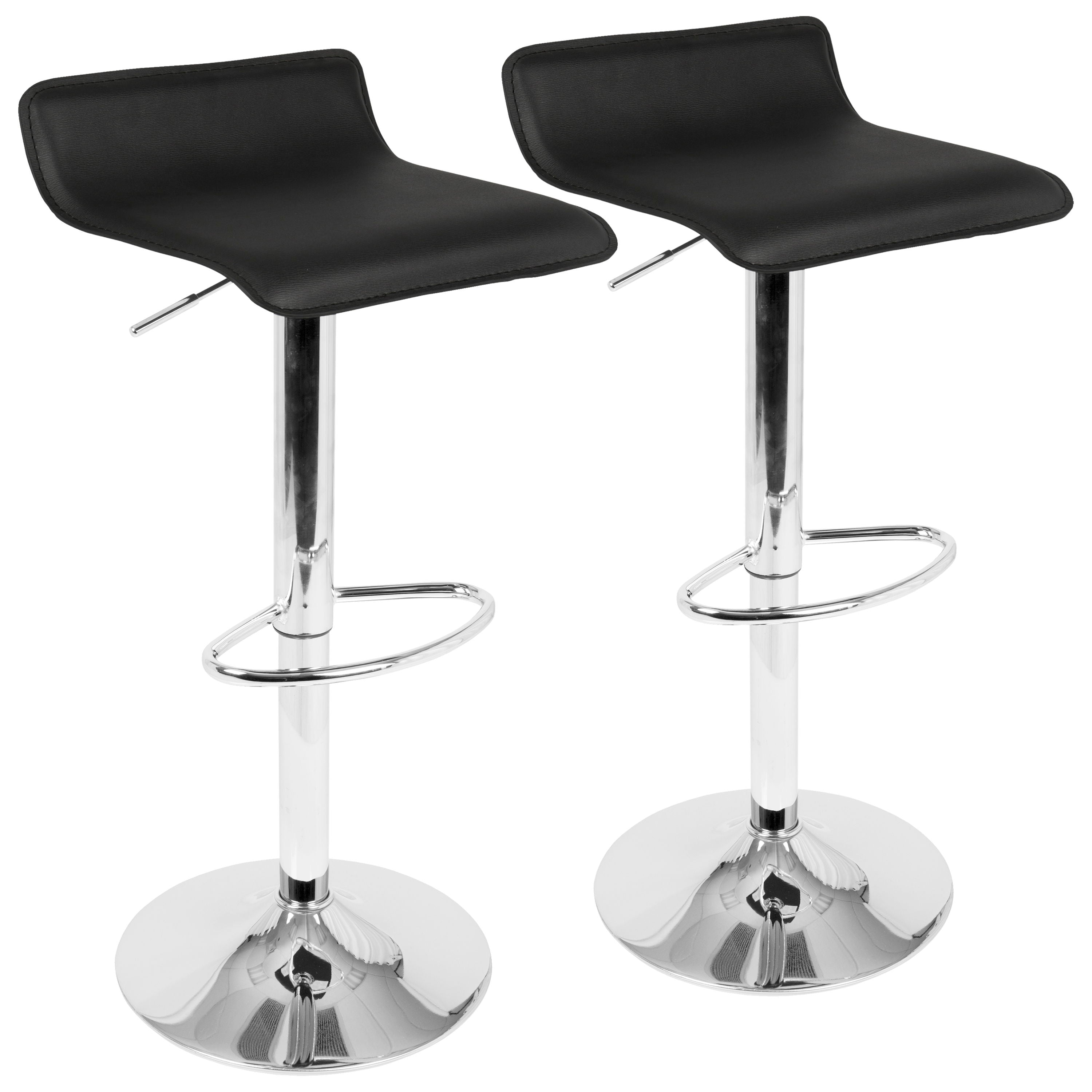 Ale - Contemporary Adjustable Barstool (Set of 2) - Black