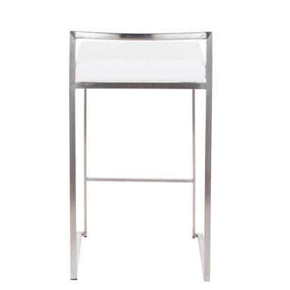 Fuji - Contemporary Stackable Counter Stool (Set of 2) - White