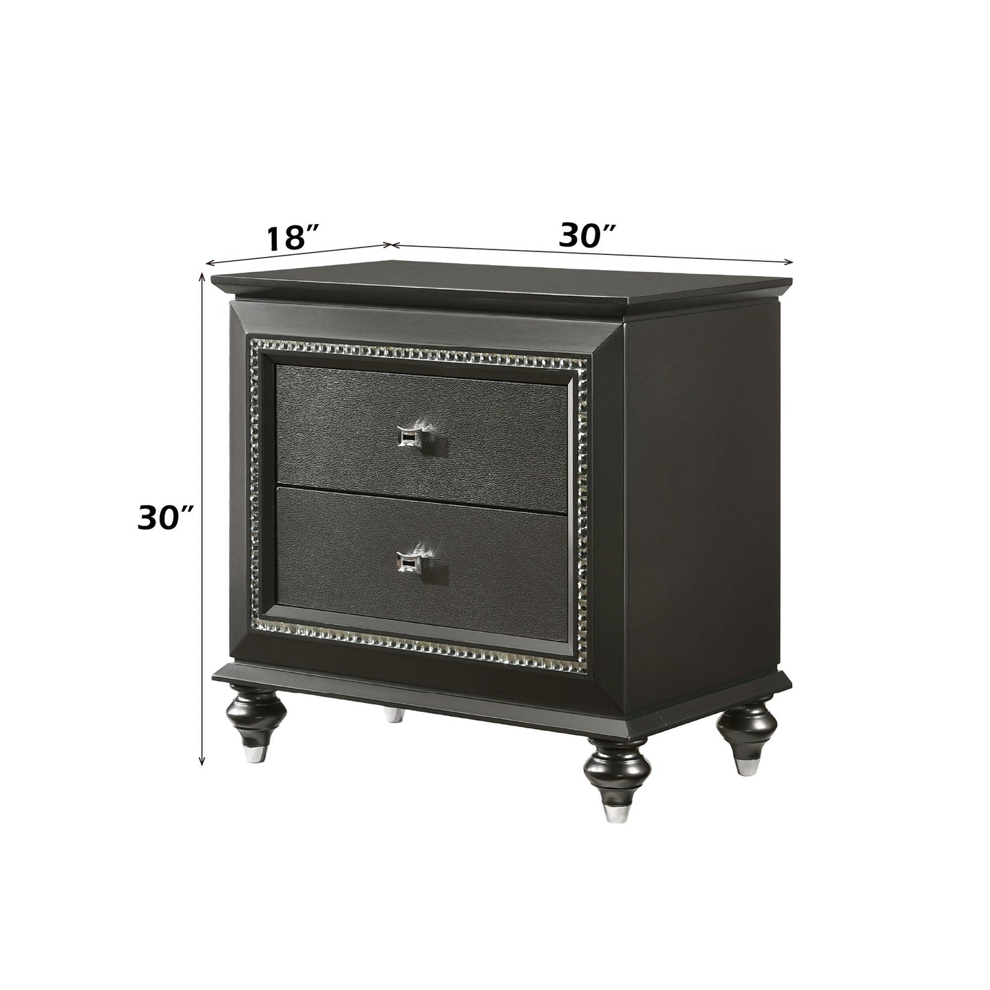 Kaitlyn - Nightstand - Metallic Gray