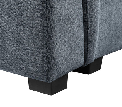 Isla - Woven Fabric 7 Seater Sectional Sofa With Ottoman - Gray