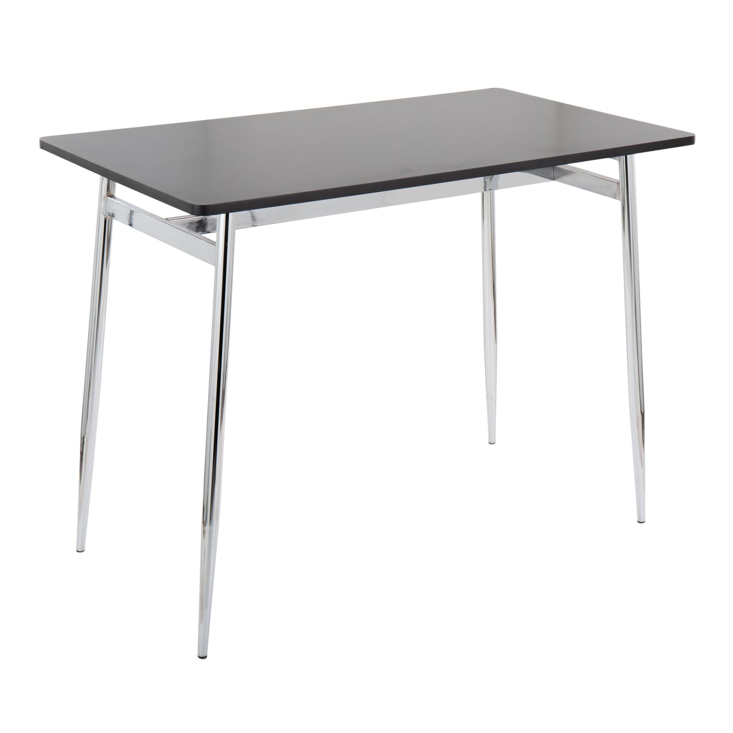 Marcel Mason - 5 Piece Swivel Contemporary Counter Height Dining Set - Chrome - Black / Walnut / Black