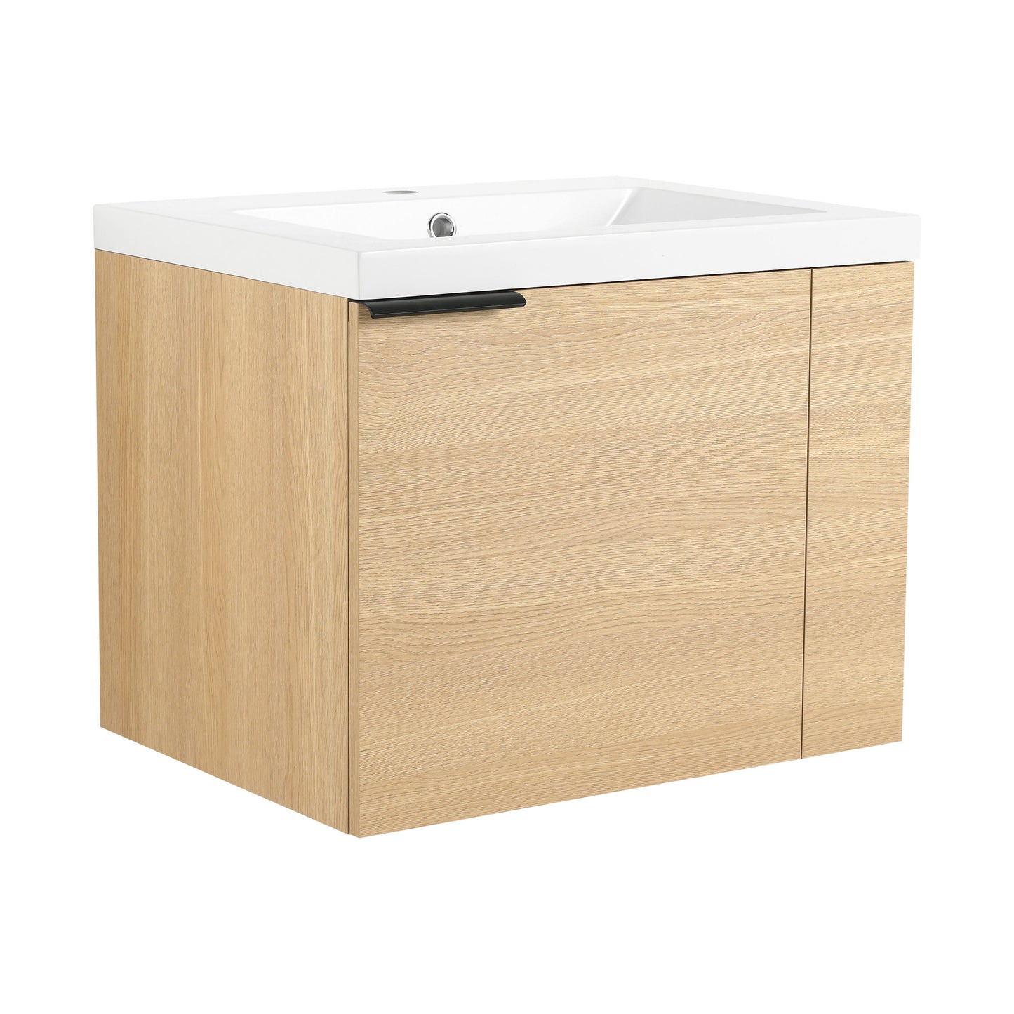 Modern 24" Bathroom Vanity Sink Combo With Spacious Storage And Construction - Oak