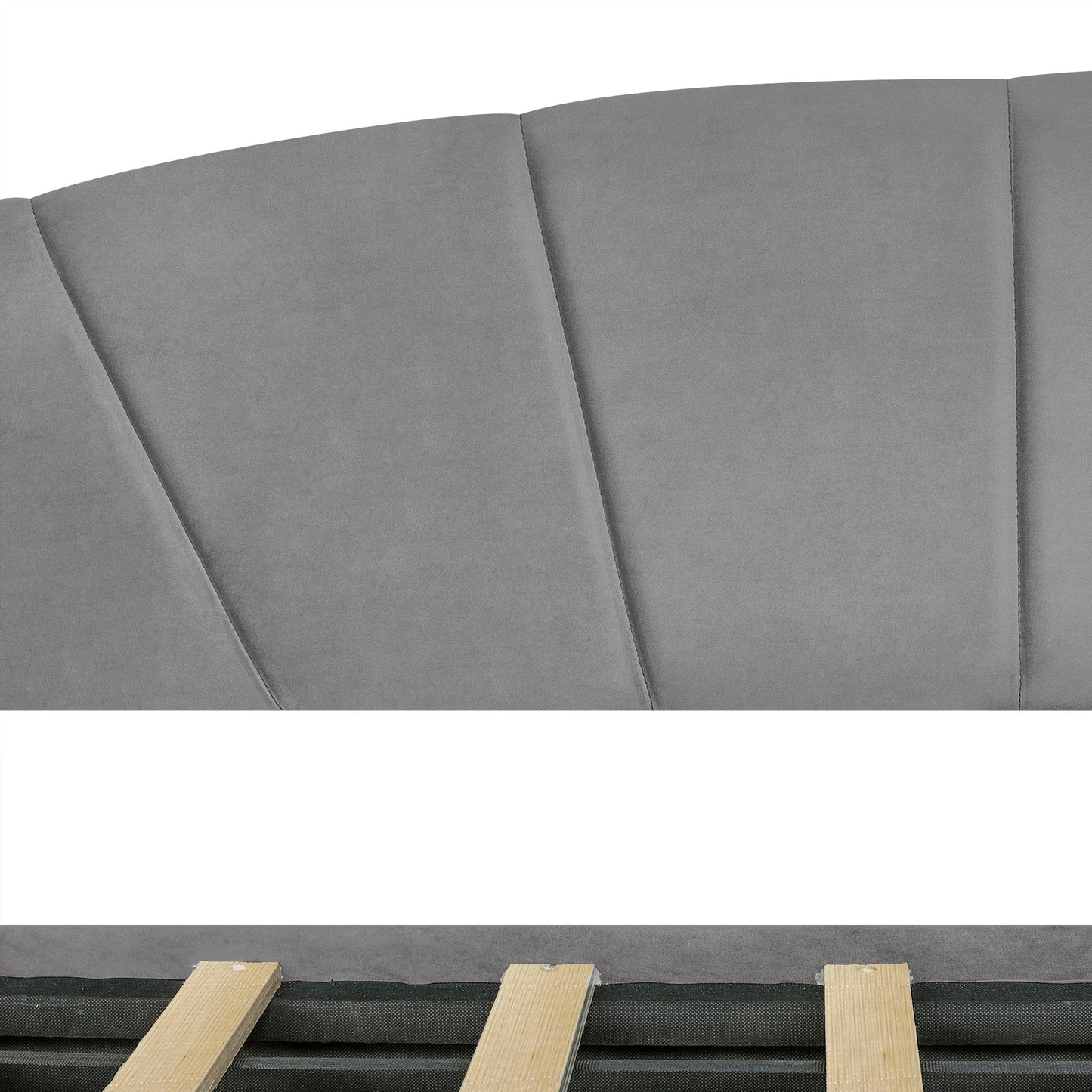 Twin Size Upholstered Daybed With Two Drawers And Slat - Gray