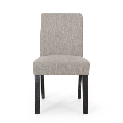 Contemporary Dining Chair With Upholstered Seating - Light Gray