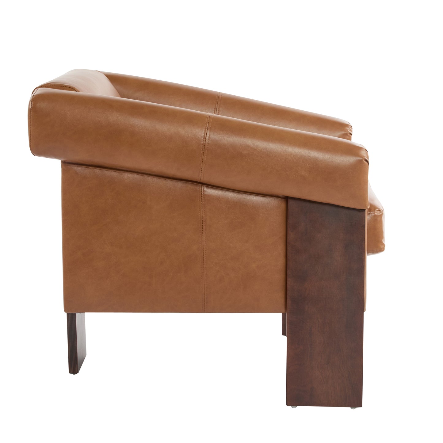 Sierra - Vintage Modern Accent Chair, Deep Cushions & Wide Armrests - Brown