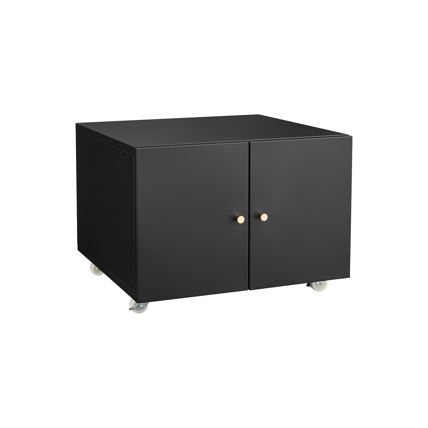 26" Office Furniture Copier Cabinet 2 Door Steel Copier Stand Mobile Pedestal File Printer Stand - Black