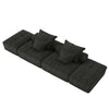 Modern Oversized Modular Sectional Sofa With 2 Ottoman And 2 Seat, Sparkling Chenille Fabric Soft Cushion Sofa With 4 Pillows, 4 Pieces Diy Combination Tufted Sofa, No Assembly Required - Black