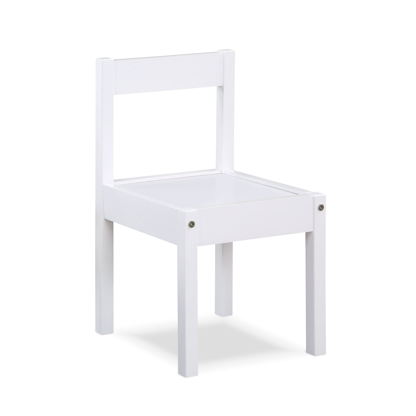 Della - 3-Piece Solid Wood Kids Table & Two Chair Set - White