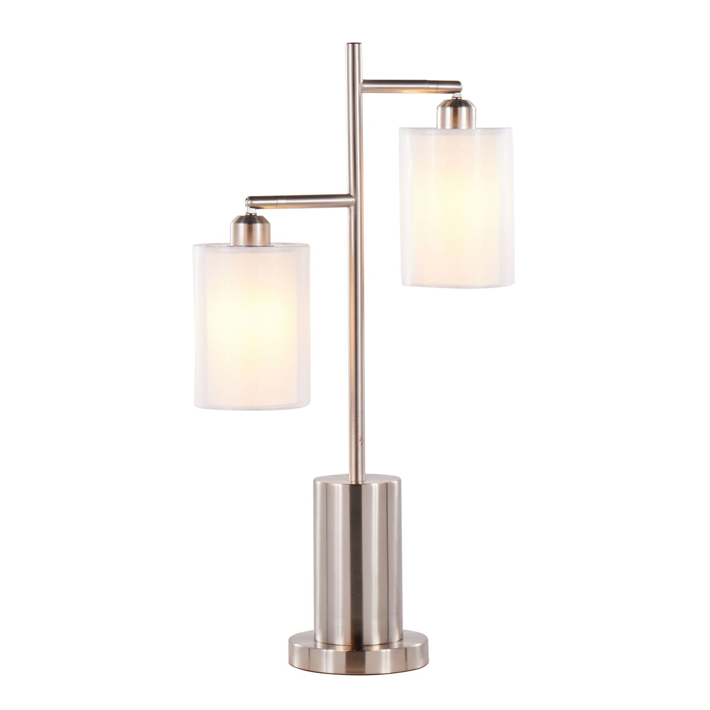 Cannes - Contemporary Table Lamp - Nickel / White