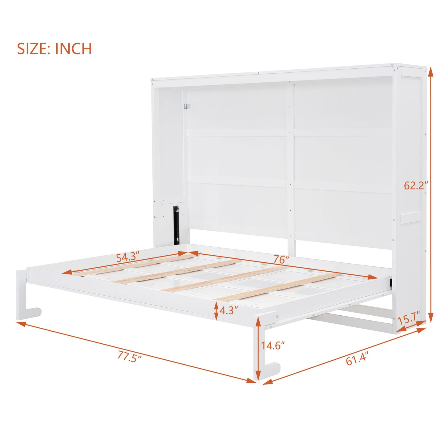 Full Size Murphy Wall Bed - White