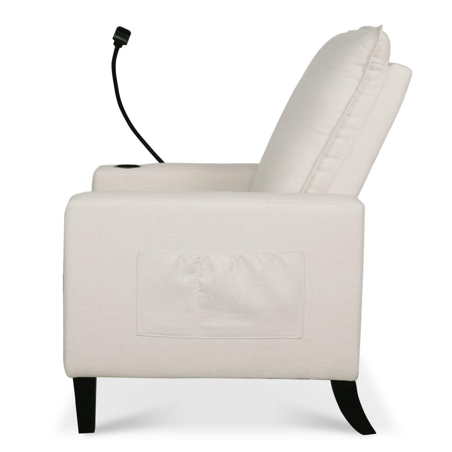 Recliner Chairs For Adults, Adjustable Recliner Sofa With Mobile Phone Holder & Cup Holder, Modern Reclining Chairs Fabric Push Back Recliner Chairs For Living Room, Bedroom - Beige
