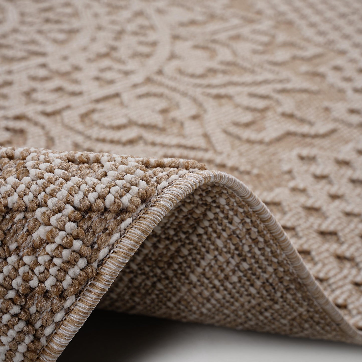 Guros - 4' X 6' Medallion Indoor / Outdoor Area Rug - Beige