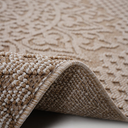 Guros - 4' X 6' Medallion Indoor / Outdoor Area Rug - Beige