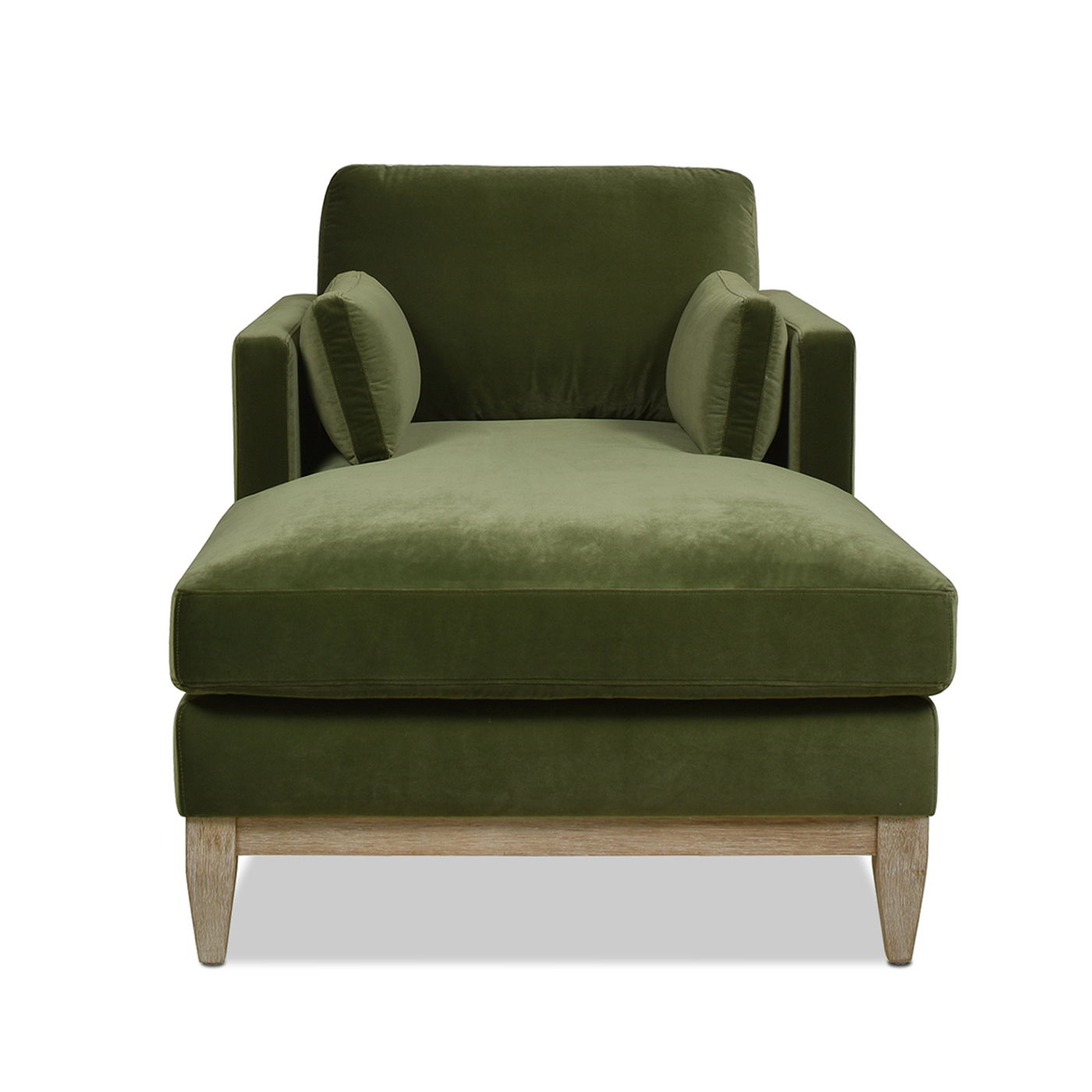Knox - Modern Farmhouse Chaise Lounge Chair - Olive Green