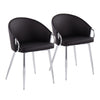 Claire - Contemporary / Glam Chair (Set of 2) - Chrome / Black