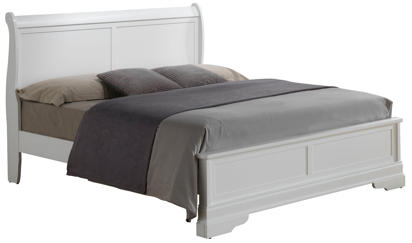 Queen Bed Sleigh Design- White
