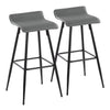 Ale - Contemporary Fixed Height Bar Stool (Set of 2) - Gray / Black