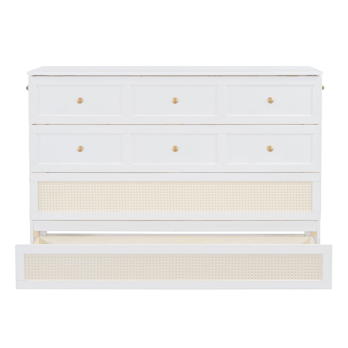 Queen Murphy Elegant Bed With Large Drawers - White