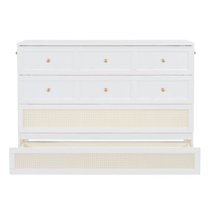 Queen Murphy Elegant Bed With Large Drawers - White
