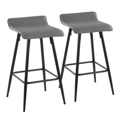Ale - Contemporary Fixed Height Counter Stool (Set of 2) - Black / Gray
