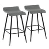Ale - Contemporary Fixed Height Counter Stool (Set of 2) - Black / Gray
