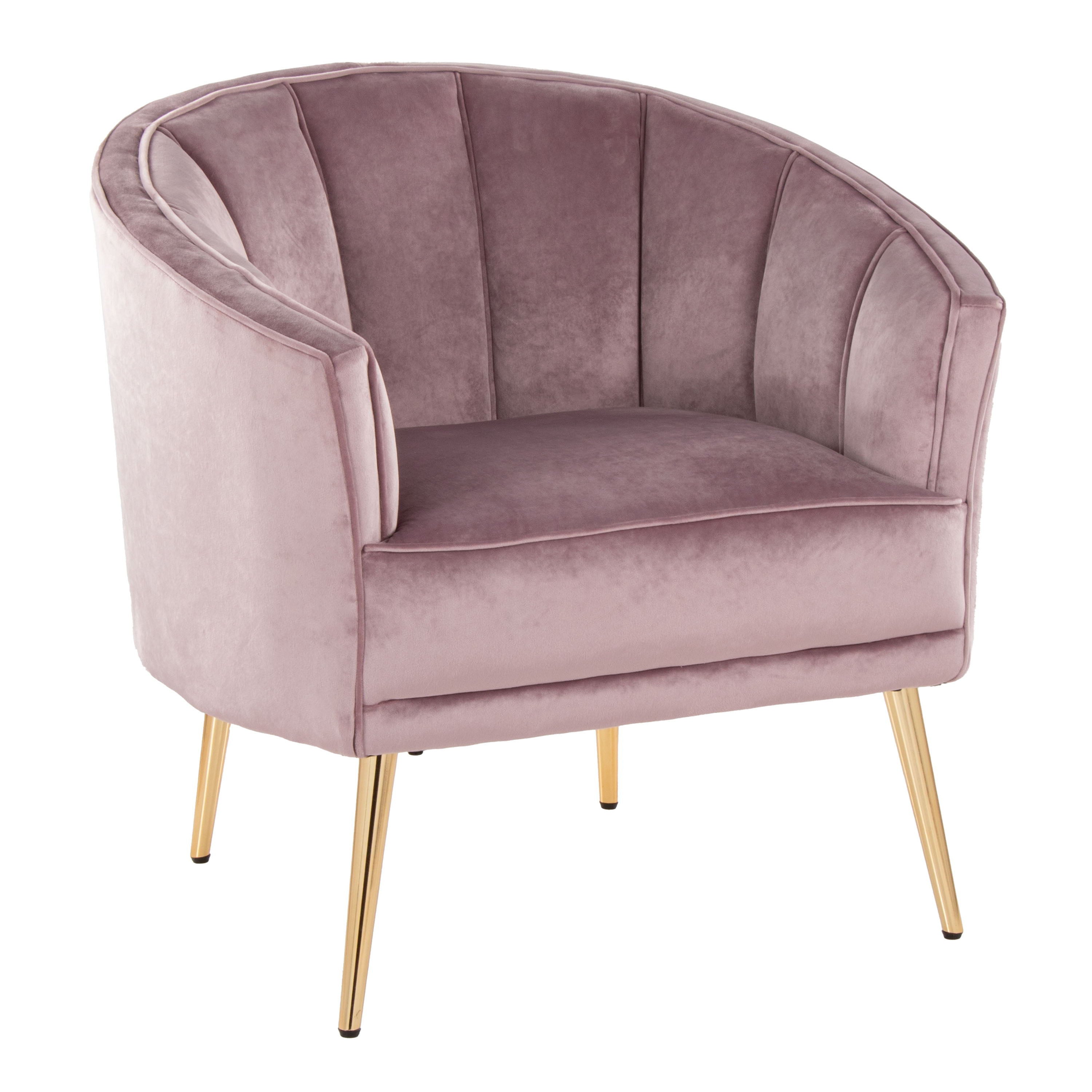Tania - Contemporary / Glam Chair - Gold / Blush Pink