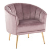 Tania - Contemporary / Glam Chair - Gold / Blush Pink