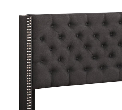 King Upholstered Transitional Bed - Black