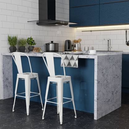 Fletcher - Metal Counter Height Stool (Set of 2) - White