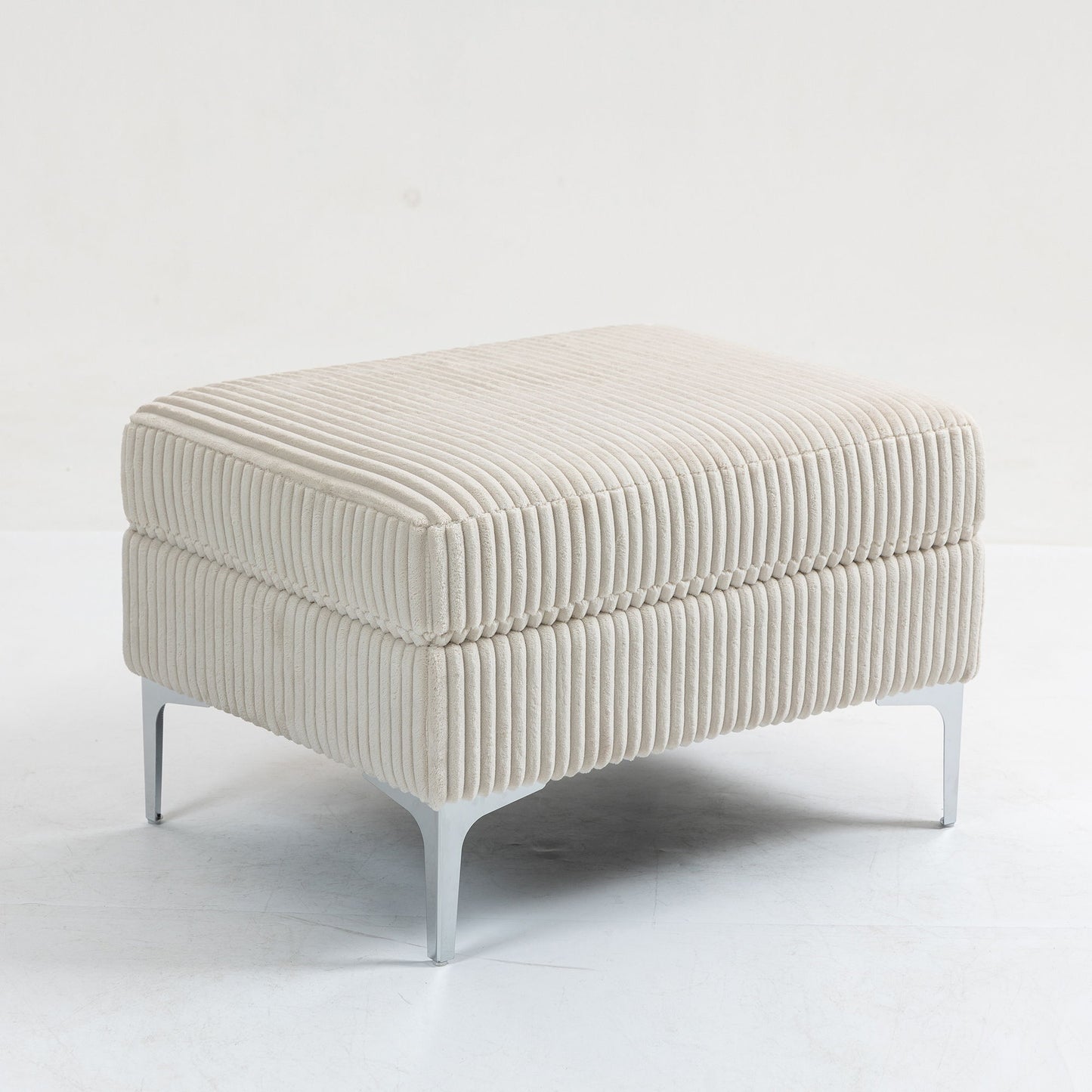 Modular Sectional Sofa Square Ottoman Module, Storage Ottoman Footrest - Beige