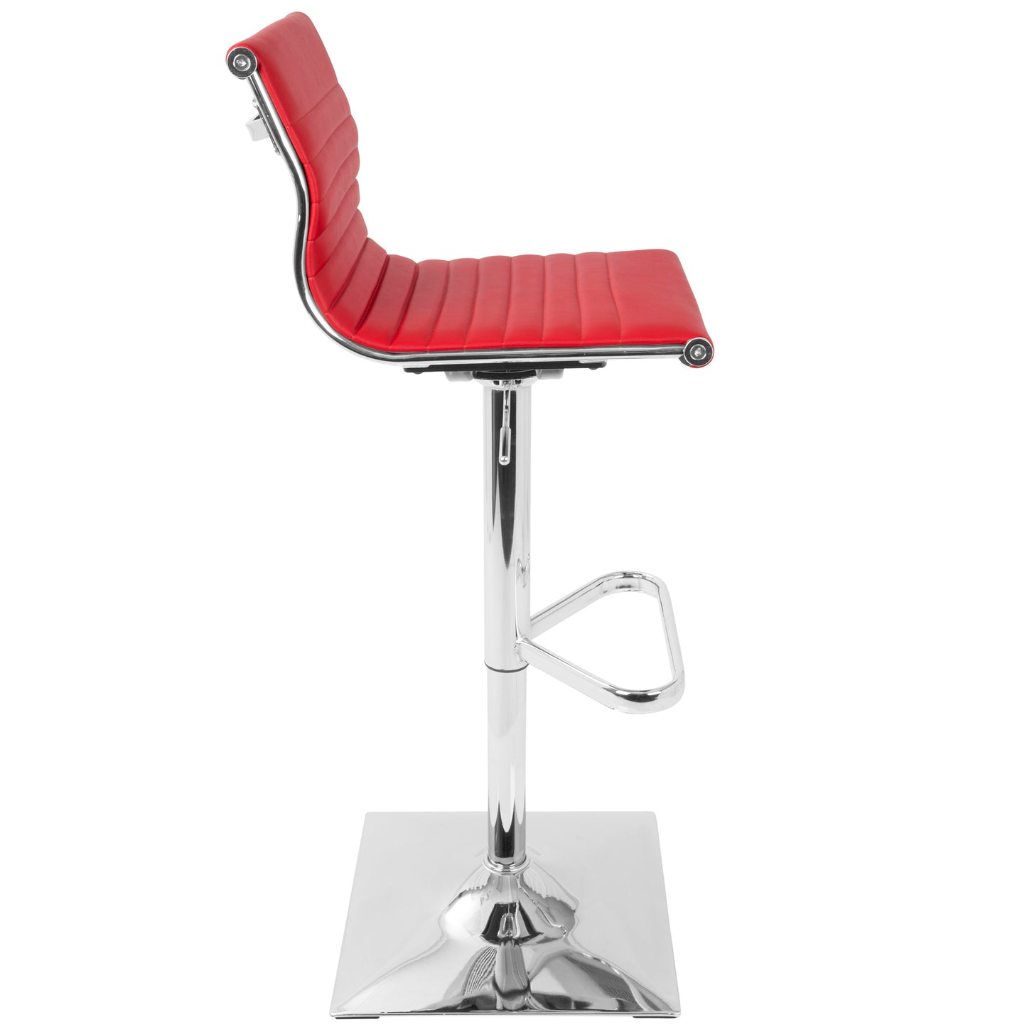 Masters - Contemporary Adjustable Barstool With Swivel - Red