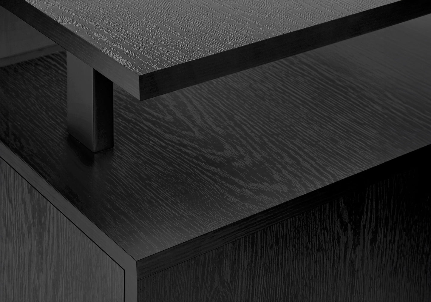 Computer Desk, Home Office, Laptop, Storage, Work, Contemporary, Modern - Black