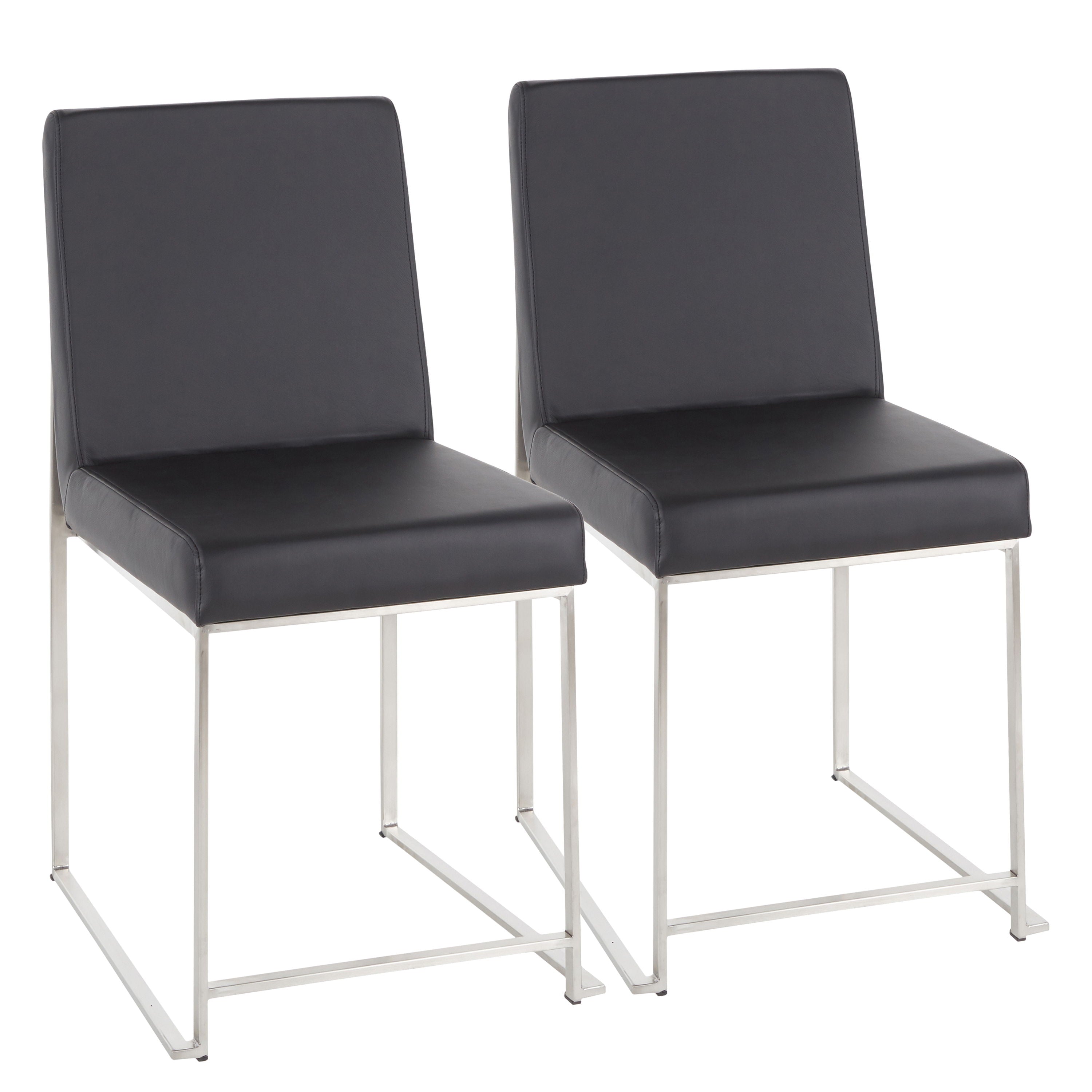 Fuji - Contemporary, High Back Dining Chair (Set of 2) - Black
