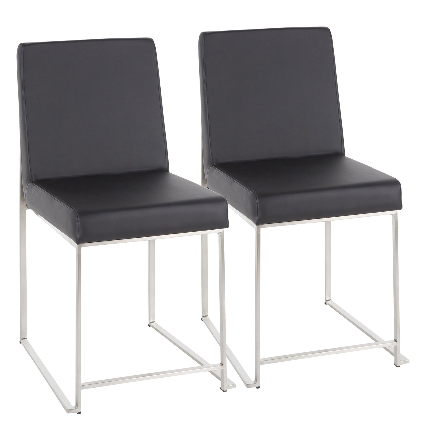 Fuji - Contemporary, High Back Dining Chair (Set of 2) - Black