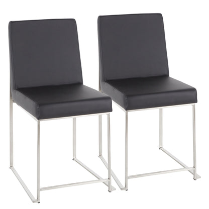 Fuji - Contemporary, High Back Dining Chair (Set of 2) - Black